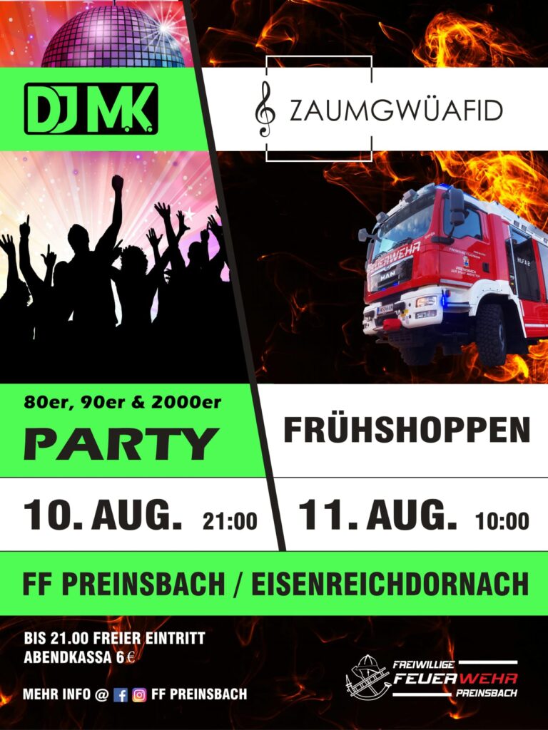 FF Preinsbach lädt am 10. und 11. August zu „heißem Zeltfest“
